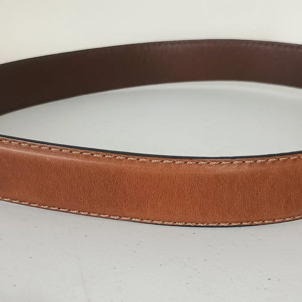 Fossil MB125520036 Brown Leather Belt 90/36 Silver Buckle